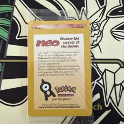 Sealed 2001 Entei Reverse Holo Pokemon Neo Discovery Black Star Movie Promo VTG - Image 1