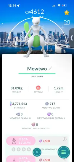 Pokemon Go Shiny Legendary Mewtwo ( Tokyo Background) ( MAX CP ) - Image 1