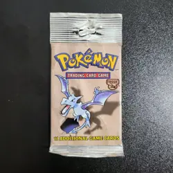 Pokemon WOTC Fossil Unlimited Booster (Long Pack) Vintage Sealed Aerodactyl Art - Image 1