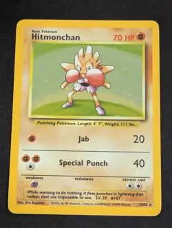 Hitmonchan 7/102 Pokemon Base Set - LP - Image 1