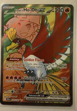 Pokemon TCG Destined Rivals Ethan's Ho-Oh ex Ultra Rare Full Art Holo 209/182 EN - Image 1