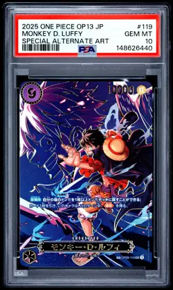 2025 ONE PIECE JAPANESE OP13-CARRYING ON HIS WILL #119 MONKEY D. LUFFY PSA 10 - Image 1