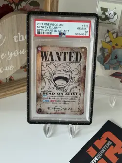 One Piece OP05-119 Monkey D. Luffy Wanted Alt Art Japanese 2024 PSA 10 - Image 1