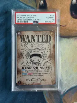 One Piece OP05-119 Monkey D. Luffy Wanted Alt Art Japanese 2024 PSA 10 - Image 3