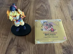 One Piece TCG OP-04 Kingdoms of Intrigue English Booster Box Sealed + Wano Fig - Image 1