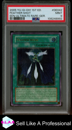 FEDERSCHUSS YUGIOH ULTI RARE 1ST. ED ELEMENTAL ENERGY EEN-DE042 2005 DE PSA 9 - Image 1