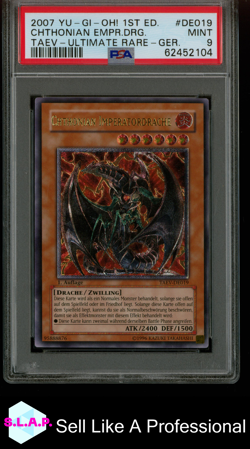CHTHONIAN IMPERATORDRACHE YUGIOH ULTIMATE RARE 1ST ED TAEV-DE019 2007 DE PSA 9 - Image 1