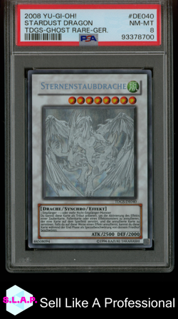 STERNENSTAUBDRACHE YUGIOH GHOST RARE 1ST. EDITION TDGS-DE040 2008 DEUTSCH PSA 8 - Image 1