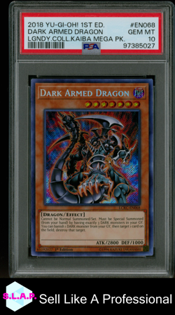 DARK ARMED DRAGON YUGIOH SECRET RARE LCKC 68 2018 ENGLISCH PSA 10 - Image 1