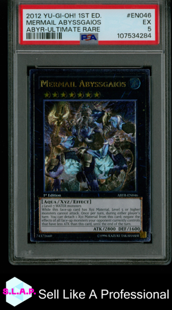 MERMAIL ABYSSGAIOS YUGIOH ULTIMATE RARE ABYR 46 2012 ENGLISCH PSA 5 - Image 1