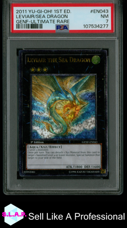 LEVIAIR THESEA DRAGON YUGIOH ULTIMATE RARE GENF 43 2011 ENGLISCH PSA 7 - Image 1