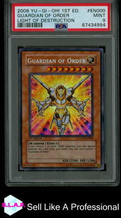 GUARDIAN OF ORDER YUGIOH SECRET RARE LODT - 2008 ENGLISCH PSA 9 - Image 1