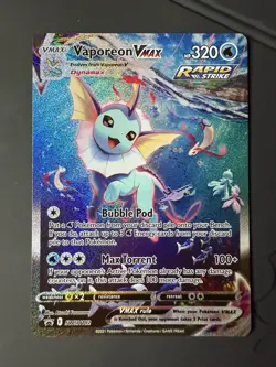 (NM) Vaporeon VMAX SWSH182 Black Star Promo Full Art Holo Pokemon TCG Card - Image 1