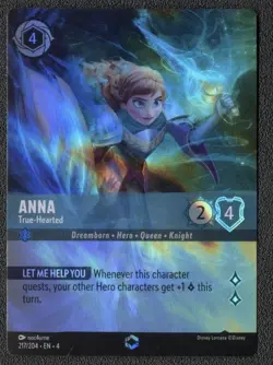 Disney Lorcana Anna True-Hearted Holo Card 217/204 Enchanted Ursula's Return - Image 1
