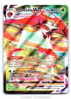 Orbeetle VMAX 021/185 - Vivid Voltage - Pokemon Card - Lightly Played - Image 1