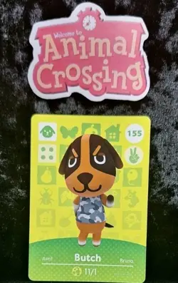 Animal Crossing Nintendo Amiibo Card Butch #155 Regular Card Stock Authentic - Image 1