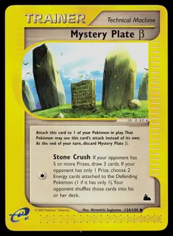 Pokemon Card - Mystery Plate Beta Skyridge 134/144 Uncommon - Image 1