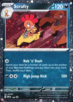 Scrafty - (Cosmos Holo) SVP SV: Scarlet & Violet Promo Cards #188 Promo Holo NM - Image 1