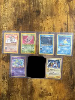 LOT OF SHINING POKEMON, CORO CORO MEW & GOLD STAR RAIKOU (6 CARDS) HP/DMG - Image 1
