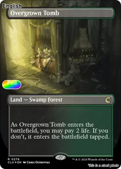 Overgrown Tomb (Borderless) EN [CLU - 278] - LP [Foil] TCG MTG - Image 1