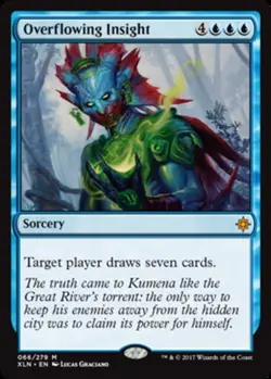 MTG Overflowing Insight - Foil, Ixalan, Moderately Played, English - Image 1