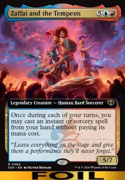 Zaffai and the Tempests ** FOIL EXTENDED ART ** Secrets of Strixhaven - NM MTG - Image 1