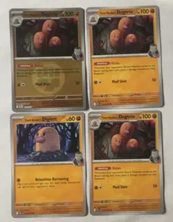 Pokemon Team Rocket Dugtrio & Diglett Card Lot - English - 4 Cards - Image 1