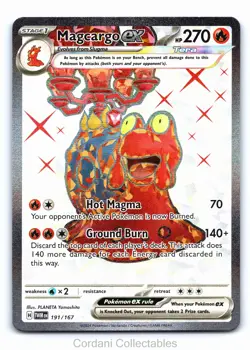 Magcargo EX 191/167 - Twilight Masquerade - Pokemon Card - Lightly Played - Image 1