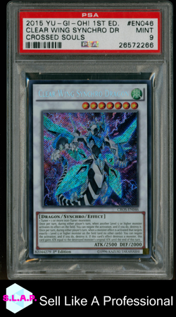 CLEAR WING SYNCHRO DRAGON YUGIOH SECRET RARE CROS 46 2015 ENGLISCH PSA 9 - Image 1