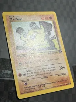 Mankey 61/82 Team Rocket Regular WOTC Vintage Pokemon TCG LP - Image 2