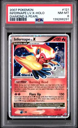 Infernape LV.X 2007 Diamond & Pearl #121/130 Pokemon Ultra Rare PSA 8 - Image 1