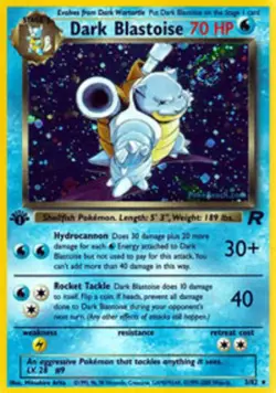 1x Dark Blastoise - 3/82 - Holo Rare - 1st Edition Heavily Played Pokemon G1 - T - Image 1