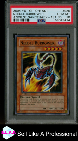 NEEDLE BURROWER YUGIOH SUPER RARE AST 20 2004 ENGLISCH PSA 10 - Image 1