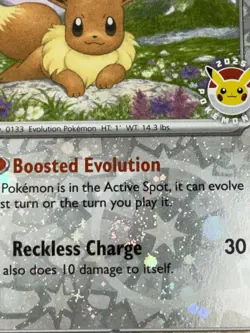 Eevee 074/131 2025 Pokemon Day Stamped Promo Reverse Holo Cosmos Swirl NM - Image 1
