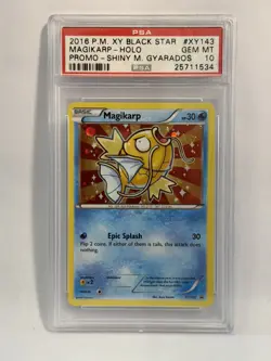 2016 POKEMON XY BLACK STAR PROMO SHINY #XY143 MAGIKARP-HOLO WITH SWIRL PSA 10 - Image 1