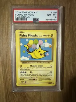 2016 Pokemon XY Evolutions Surfing Pikachu 111/108 Secret Rare English PSA 8 - Image 1