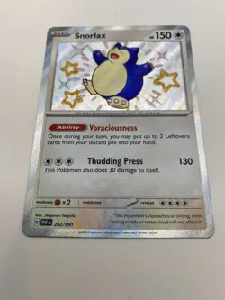 Pokemon Snorlax 202/091 Paldean Fates Shiny Holo Rare - Image 1