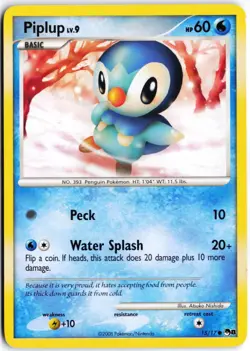Piplup 15/17 Common POP Series 8 Pokemon MP - Image 1