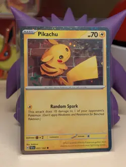 Pikachu 051/162 Common Temporal Forces Pokemon Cosmo Holo Near Mint - Image 1
