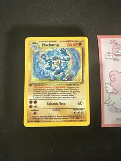 Pokemon Machamp Base Set 1st Edition Holo 8/102 Rare 038🔥MP🔥 - Image 1