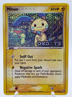 Minun 41/107 Pokemon TCG EX Deoxys Reverse Holo Stamped MP - Image 1