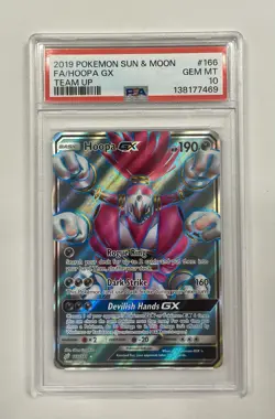 2019 POKEMON SM TEAM UP HOOPA GX #166 FULL ART PSA 10 GEM MINT #138117469 - Image 1