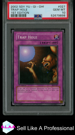 TRAP HOLE YUGIOH COMMON SDY 27 2002 ENGLISCH PSA 10 - Image 1