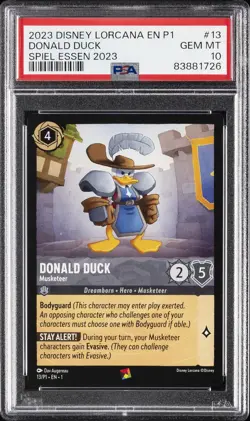 2023 DISNEY LORCANA EN P1-PROMO SPIEL ESSEN 2023 DONALD DUCK - MUSKETEER PSA 10 - Image 1