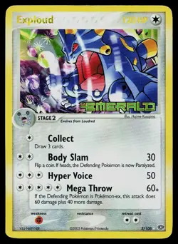 Pokemon Card Emerald Exploud 3/106 Reverse Holo Rare STAMPED - Image 1