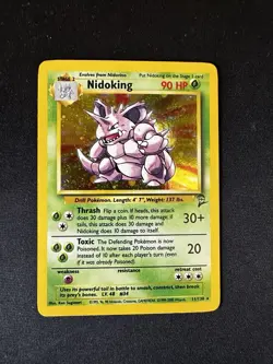 Pokemon TCG Nidoking Base Set 2 Holo Unlimited Rare Card 11/130 (NM-/LP +) - Image 1