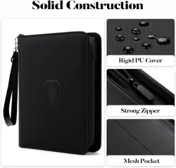 Trading Card Binder 4 Pocket PU Waterproof with 320 Capacity for Sports TCG - Image 6