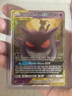 Pokemon TCG Gengar & Mimikyu GX Team Up Holo Ultra Rare Card 53/181 - Image 1