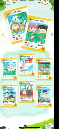 Hayao Miyazaki Collectible Card CCG Anime Studio Ghibli 13 Packs Box Poko new - Image 19