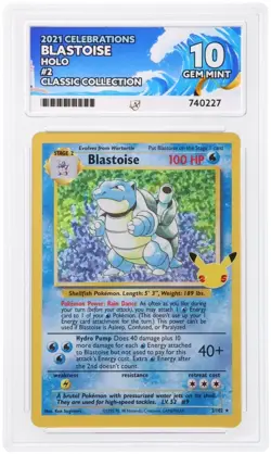 Blastoise 2/102 Celebrations ACE 10 Gem Mint Graded Pokemon Card - Image 1